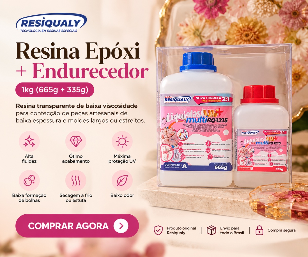 Resina Epóxi + endurecedor 1Kg Resiqualy